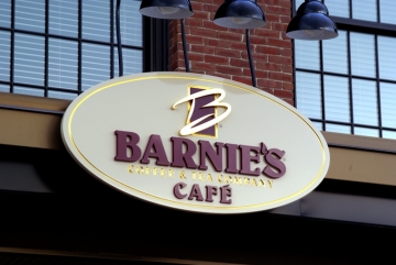 dimensional HDU sign with gold leaf for Barnies of Lewiston, Maine