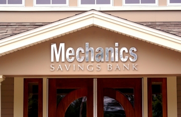 metal letters for Mechanics Savings Bank of Auburn, Maine