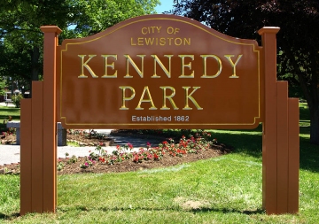 Carved-sign-for-Kennedy-Park-in-Lewiston-Maine_1