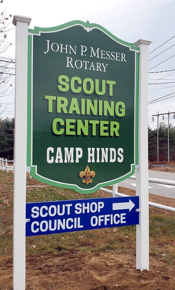 MDO sign with printed graphics, Raymond, Maine