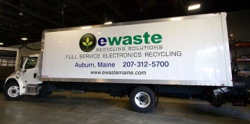 Truck lettering for e-waste of Auburn, Maine