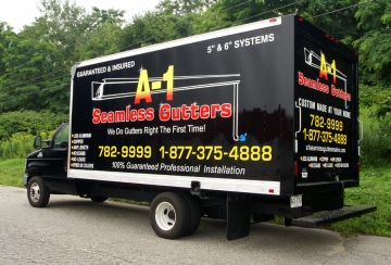 truck lettering for A-1 Gutters in Greene, Maine