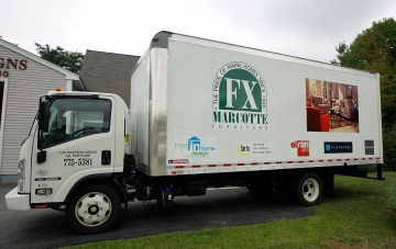 Truck lettering for F X Marcotte Furniture's Portland Store