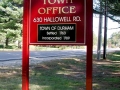 painted MDO sign at durham-town-office