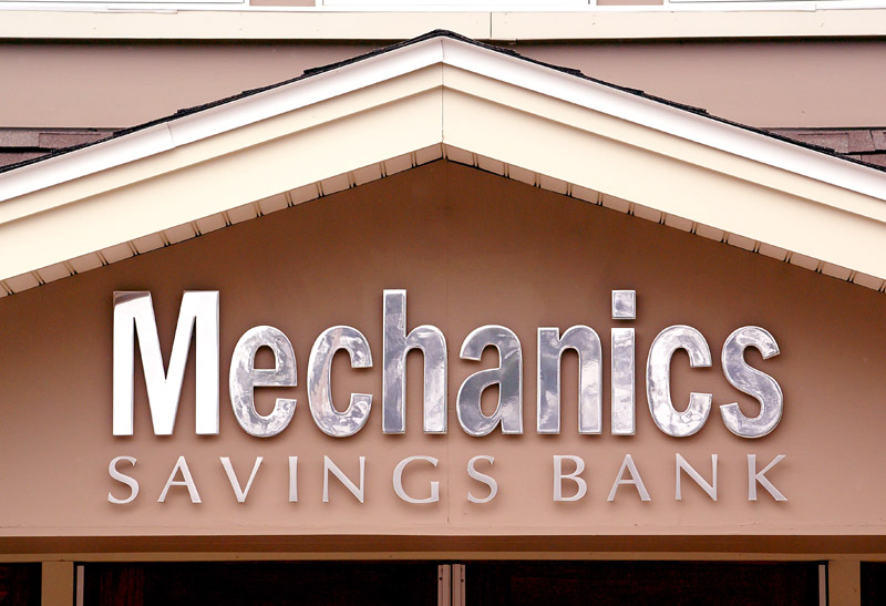 cut out aluminum letter for Mechanics Savings Bank of Auburn, Maine