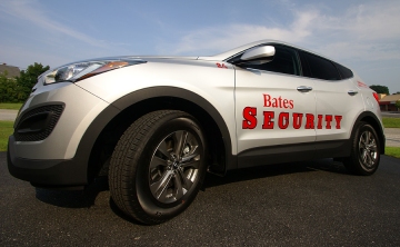 vinyl lettering on Bates College Security vehicle