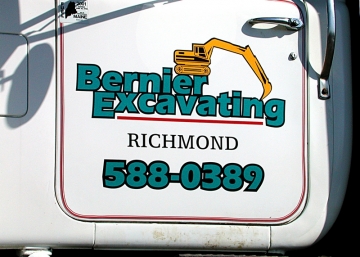 truck lettering for bernier-excavating of Auburn, Maine