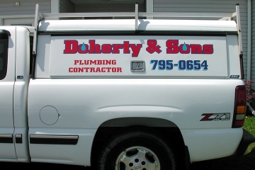truck lettering for doherty-sons of Auburn, Maine
