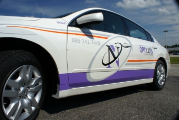 car lettering for Oxford Networks of Buckfield and Lewiston, Maine
