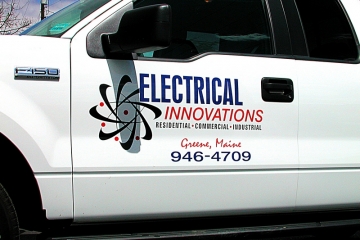 truck lettering for electrical innovations of Greene, Maine