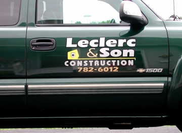 truck lettering for leclerc-son of Greene, Maine