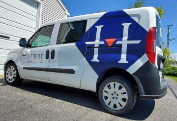 Printed and cut vinyl graphics for Hebert Construction of Lewiston