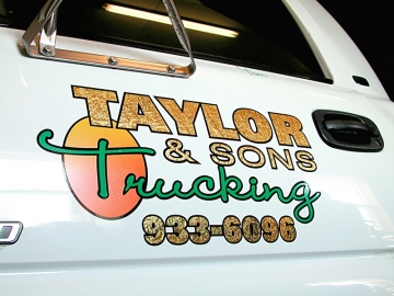 truck lettering for taylor-sons of Poland, Maine