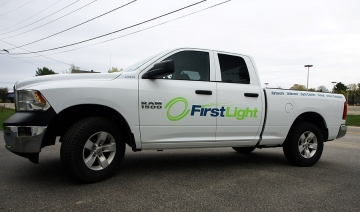Truck lettering for First Light internet