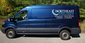 Van lettering for Northeast Event & Lighting