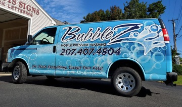 Full van wrap for Bubblez Pressure Washing
