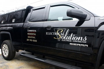 Vinyl lettering of Electrical Soultions truck