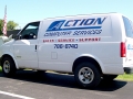 truck lettering for action-computer of Lewiston, Maine