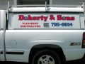 truck lettering for doherty-sons of Auburn, Maine