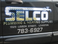 truck lettering for Selco Plumbing of Lewiston, Maine