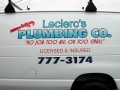 van lettering for leclerc-plumbing ofAuburn, Maine