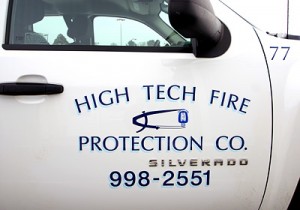 Truck lettering for High Tech Fire Protection